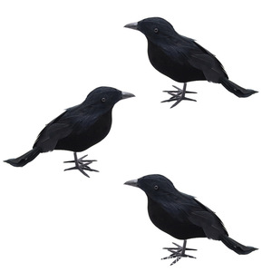 Hot Selling Black Crows Artificial Birds for Halloween Home Garden Tree Masks - Product Image 3