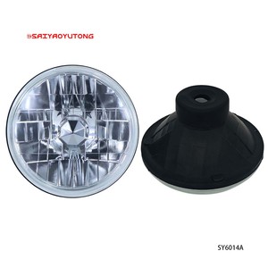 Faro <span class=keywords><strong>Antiniebla</strong></span> Halógeno Clásico de 7 Pulgadas, Redondo, de Cristal Transparente con Diamantes, 6014, Semi-Sellado - Product Image 2
