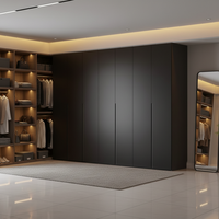 Armoire intégrée de luxe durable à accès ouvert – Meuble de maison moderne et minimaliste en bois écologique, résistant à l'humidité et gain de place