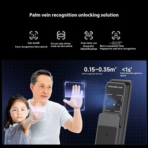 Ttlock Wifi cửa thông minh khóa với Palm tĩnh mạch 3D Nhận dạng khuôn mặt máy ảnh vân tay ứng dụng từ xa cuộc gọi video IP65 Hợp kim nhôm - Product Image 2