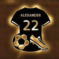 Letrero LED de Neón Personalizado con Diseño de Camiseta de Fútbol, Alimentado por USB, Decoración Deportiva para Pared, Ideal para Bares, Fiestas y Regalos