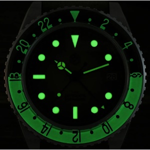 Reloj San Martin SN0134 de 40 mm con Esfera de Color Degradado Retro NH34, Reloj GMT para Hombre, Automático, Mecánico, Bisel de Zafiro, 20 Bares, C3 Verde - Product Image 4
