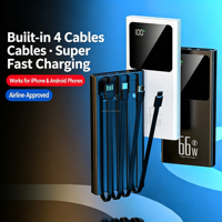 Chargeur portable avec câbles intégrés, Power Bank PD22.5W, 10000mAh, charge rapide, batterie externe pour téléphone portable, chargeur portable