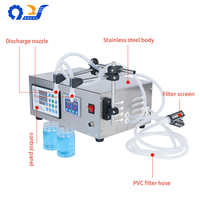 Machine de remplissage de liquides semi-automatique GFK-280-2 avec construction en acier inoxydable pour l'embouteillage de boissons et de jus à petite échelle