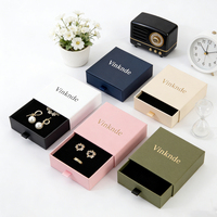Boîte à bijoux rectangulaire en carton avec logo personnalisé, présentoir pour boucles d'oreilles, bagues, bracelets et colliers