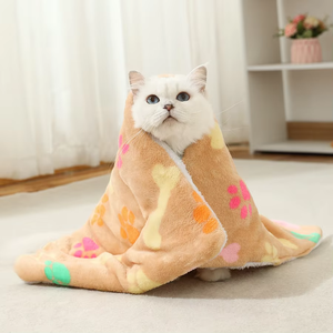 Tapis pour animaux de compagnie en <span class=keywords><strong>laine</strong></span> épaisse automne-hiver, confortable, moelleux, chaud, lavable, imprimé tendance, pour chat et chien, vente en gros d'usine - Product Image 1