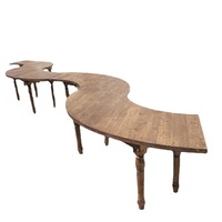 Table de banquet de style moderne en bois durable avec structure métallique pour hôtel, restaurant, mariage, événement ou fête et salon