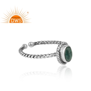 Anillo de Esmeralda Natural Hecho a Mano en Plata de Ley 925 Oxidada, Anillos Antiguos, Proveedor de Joyería - Product Image 3