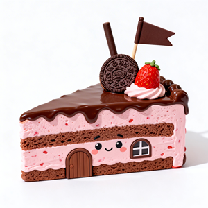 Figura de PVC Personalizada, Modelo de Decoración de Fortaleza de Pastel de Chocolate con Fresas - Product Image 6