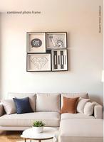 Dekorasi Rumah Diskon Besar 4pcs Bingkai Foto Kayu Hitam 6 inci Set Gantungan Dinding Pajangan Kreatif Buatan Tangan Set Bingkai Foto MDF 6 inci