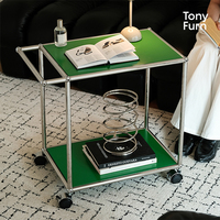 Canapé et table basse modulaires en acier Bauhaus, écologiques, chariot de service mobile pour petits appartements
