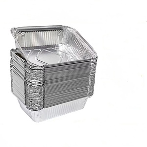 Dùng Một Lần Takeout Nhôm Lá Thực Phẩm <span class=keywords><strong>Container</strong></span> Công Suất Tùy Chỉnh Kích Thước Nhôm Lá Hộp Ăn Trưa Với Nắp - Product Image 2