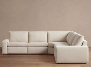 Sofá Seccional en Forma de L, Tapizado, Modular, con Asientos Profundos y Brazos Acolchados, para Sala de Estar o Apartamento - Product Image 5