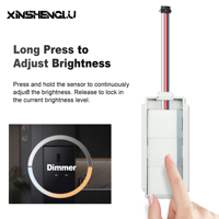 DC12V/24V 5A 60W trois couleurs CCT gradateur de mémoire Micro commutateurs capteur Radar à trois boutons contrôle de la lumière LED interrupteur tactile miroir