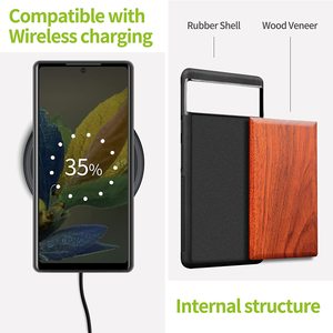 Nuevos accesorios Smartphone Funda de teléfono móvil de madera de bambú para Google <span class=keywords><strong>Pixel</strong></span> 6 Pro <span class=keywords><strong>6a</strong></span> Fundas traseras - Product Image 5