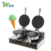 Machine électrique à gaufres à cône Double plaque de cuisson rapide Forme uniforme Idéal pour les magasins de desserts Commandez aujourd'hui WICE