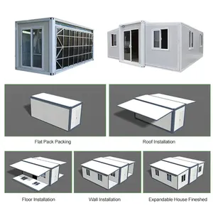 Grande 20ft Stacaravan Huis Prefab Opvouwbaar Huis Buiten Draagbare Huizen Klaar Om Te Wonen Beweegbare Huis