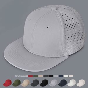 Gorra de Béisbol de Sarga de Algodón de 6 Paneles Sin Estructura, Gorra Snapback Lisa Ajustada con Orificio - Product Image 2