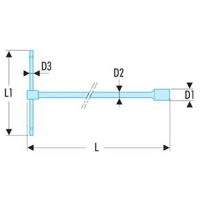 FACOM - 98B.14 Clés à douille en T avec poignée coulissante métrique-EAN 3148518025058 WRENCHES HINGED SOCKET COMBIN. CLÉS - Product Image 2