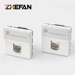 ZHEFAN Stp Toolless 45*45mm Prise Keystone RJ45 Cat6 STP de type français, Plaque de montage Keystone Cat6 de type <span class=keywords><strong>Legrand</strong></span>, Port unique - Product Image 5