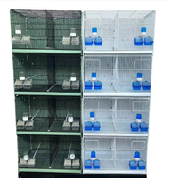 Cage de vol en fil d'acier pour animaux de compagnie Caisse empilable multi-oiseaux avec plateau en plastique pour Pigeon Perroquet Canari Finch