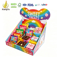 Boîtes de présentation en carton ondulé imprimées sur mesure, emballages de vente au détail en carton pour bonbons, confiseries, snacks et présentoirs de caisse