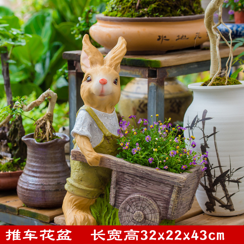 Rabbit launches flower pot 32X22X43CM