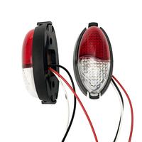 Feu de position latéral LED 12V 24V rouge et blanc bicolore avec lentille transparente, clignotant d'indication, fixation par vis pour camion, remorque, caravane