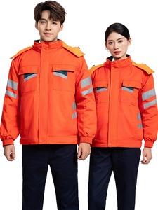 Veste <span class=keywords><strong>de</strong></span> <span class=keywords><strong>travail</strong></span> rembourrée réfléchissante personnalisée pour l'hiver, veste thermique épaisse et chaude <span class=keywords><strong>de</strong></span> sécurité pour l'assainissement, la réparation <span class=keywords><strong>de</strong></span> machines, la construction - Product Image 1