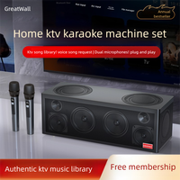 Système Home Cinéma Familial QQY 5.1 Canaux avec Subwoofer Puissant, Lecteur HDD, Boîtier Tour TV KTV, 8 Haut-parleurs Sans Fil en Plastique, Métal et Bois