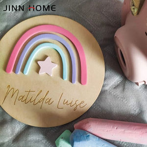 Jnin Home-rotuladores de grabación 3D hechos a mano, de madera, para nacimiento de bebé, Registro <span class=keywords><strong>mensual</strong></span>, tarjetas - Product Image 6