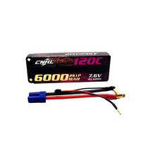 Cnhl Baterai HVLI Lipo, Baterai 6000Mah 7.6V 2S 120c HV dengan Colokan EC5 untuk Mobil Balap RC Muatan Kendaraan