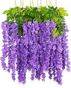 <span class=keywords><strong>Glicine</strong></span> artificiali fiori appesi ghirlanda <span class=keywords><strong>glicine</strong></span> artificiale viti da fiore lunghe in seta con semi-trasparente <span class=keywords><strong>bianco</strong></span> per matrimonio - Product Image 5