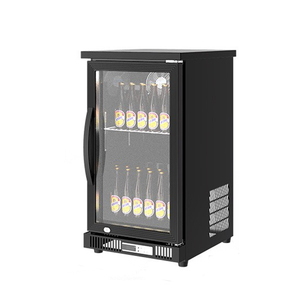 Mini-réfrigérateur de bar à porte vitrée simple, blanc/noir, avec étagères réglables, commande numérique, grande capacité, pour usage commercial et domestique - Product Image 1