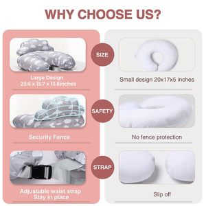 Custom Cotton Nursing <b>Pillow</b> for Breastfeeding Moms with Adjustable Waist Strap Detachable Design Foldable Gourd-shaped - Product Image 6