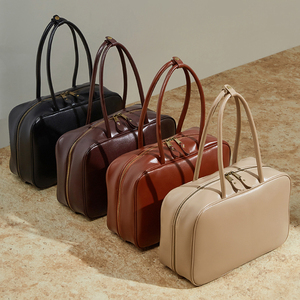 Usine <span class=keywords><strong>Sac</strong></span> à <span class=keywords><strong>Main</strong></span> Cuir Véritable <span class=keywords><strong>Femme</strong></span> Vintage Boston Clutch Simple Grande Capacité Travail Luxe Discret Sacs à <span class=keywords><strong>main</strong></span> - Product Image 3