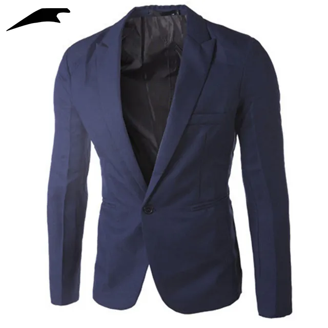 Adam resmi Blazer Slim Fit erkek için bir düğme ofis erkek giyim moda Blazer erkek ceket