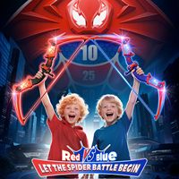 Ensemble de tir Spider-Man 2 pièces avec lumières LED, cible sur pied rouge/bleue, utilisation intérieure/extérieure, pour les enfants de 0 à 24 mois, cadeau unisexe