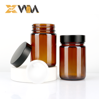 Bouteille en verre ambré de qualité alimentaire personnalisable de 140 ml pour capsules, pilules