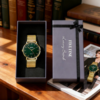 Boîte cadeau de montre rigide de luxe de haute qualité avec logo personnalisé, vert mat gaufré, laminé mat, taille personnalisée