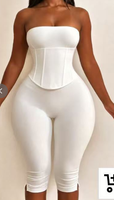 Combinaison corset sans bretelles, Body gainant bustier, Body sculptant à baleines, Body capri sans bretelles