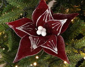 Nouvelle Décoration <span class=keywords><strong>de</strong></span> Noël Transfrontalière en Flanelle Effet Neige Tombante, Composition Florale, Pendentif 27*14cm Personnalisable - Product Image 5