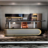 Mobilier de bureau italien de luxe Table élévatrice électrique noire en bois Bureau électrique debout pour chambre de patron