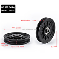 Polea de plástico redonda Polea de plástico de 2 PULGADAS y 50mm con rodamiento 6202 para equipos de fitness