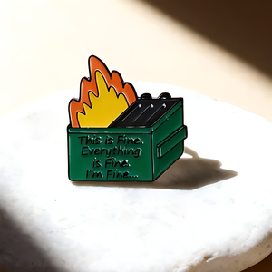 Nouvelle broche en émail métallique de la série Creative Garbage Can <span class=keywords><strong>on</strong></span> <span class=keywords><strong>Fire</strong></span>, accessoires vestimentaires, broche personnalisée avec lettre anglaise, broche tendance - Product Image 5