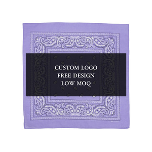 Nhà Máy Bán Buôn Biểu Tượng Tùy Chỉnh Thiết Kế Bandana Đôi Hai Mặt Màn Hình Kỹ Thuật Số In Paisley Bandana 100% Bông Bandana Khăn - Product Image 4