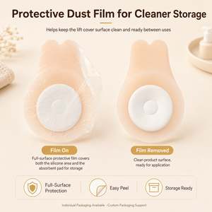 Coussinets d'allaitement en silicone en forme de pétale 2-en-1, réutilisables, anti-fuite, avec couche absorbante - Product Image 5