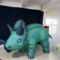 Costume de dinosaure gonflable géant de 2 m pour adulte, costume de triceratops, costume de dragon pour fête costumée