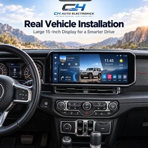Radio de Coche con Pantalla Táctil Android de 15 Pulgadas, GPS, Navegador, CarPlay Inalámbrico, Android Auto para <span class=keywords><strong>Jeep</strong></span> Wrangler JL Gladiator 2018-<span class=keywords><strong>2023</strong></span> - Product Image 2