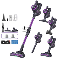 Aspirateur sans fil OEM avec logo personnalisé, forte aspiration, fonction serpillière, tube pliable LED, pour tapis, poils d'animaux, nettoyage domestique et hôtelier